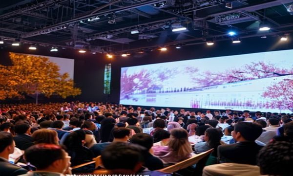 都市美艳后宫平台年度用户白皮书发布活动现场照片，团队成员在发布会台上展示数据大屏，台下观众认真聆听，现场氛围专业而热烈