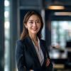 都市美艳后宫资深编辑陈晓雅，女性，专业形象，现代办公室环境，笑容亲切自信